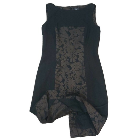 TAHARI ASL ~Woman Size 4Petite~Black/Gold Lined Sheath Formal Dress Fully Lined - Picture 4 of 12